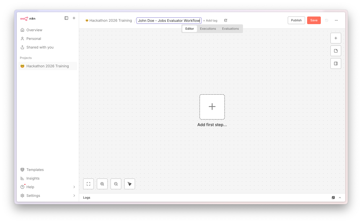 n8n setup · step 3
