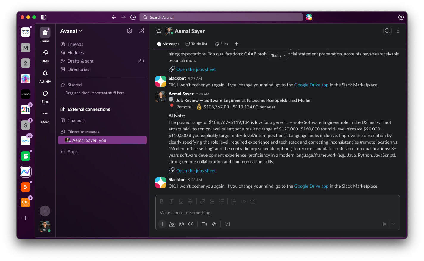 Slack · step 1