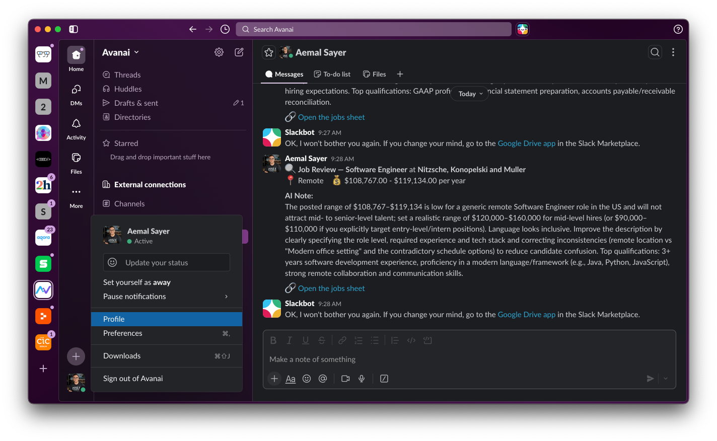 Slack · step 2